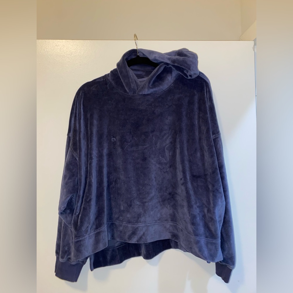Aerie Cropped Velour Hoodie